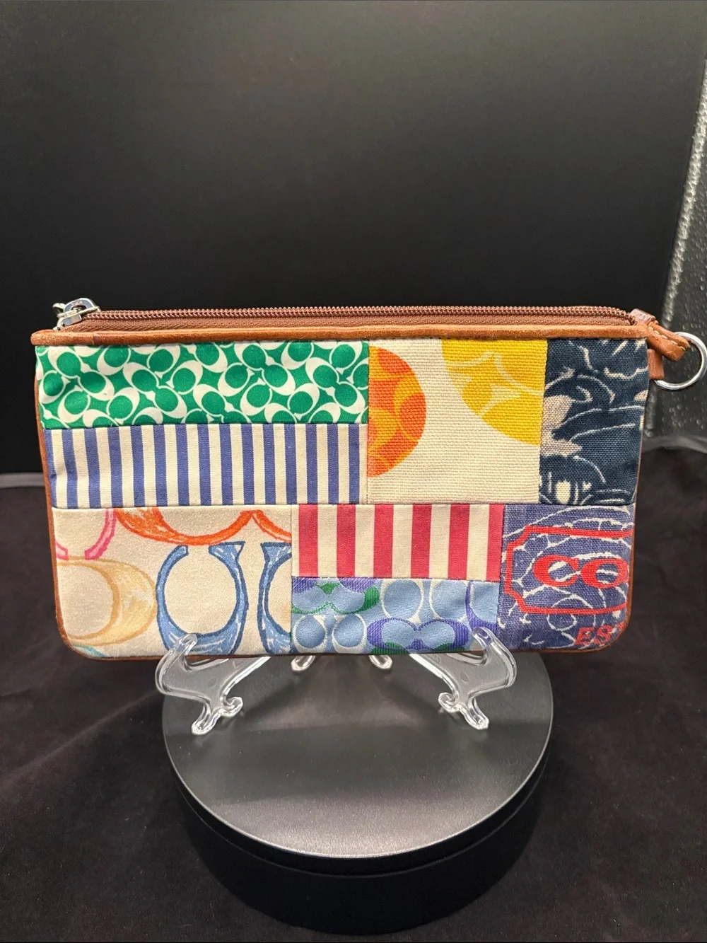 Vintage Coach Y2K Multicolor Patchwork Wristlet VGUC